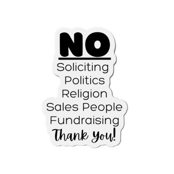 No soliciting / Die-Cut magnet