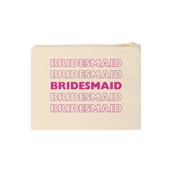 Bridesmaid pouch in color pink, Accessory Zipper Pouch - Image 3