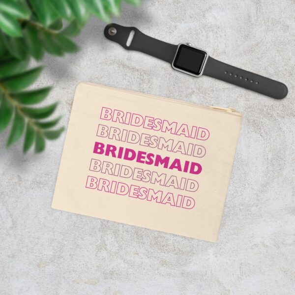 Bridesmaid pouch in color pink, Accessory Zipper Pouch - Image 2