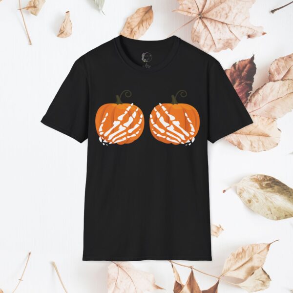 Pumpkin, skeleton hands / Unisex Softstyle T-Shirt