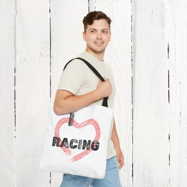 I love racing | Tote Bag (AOP) - Image 2