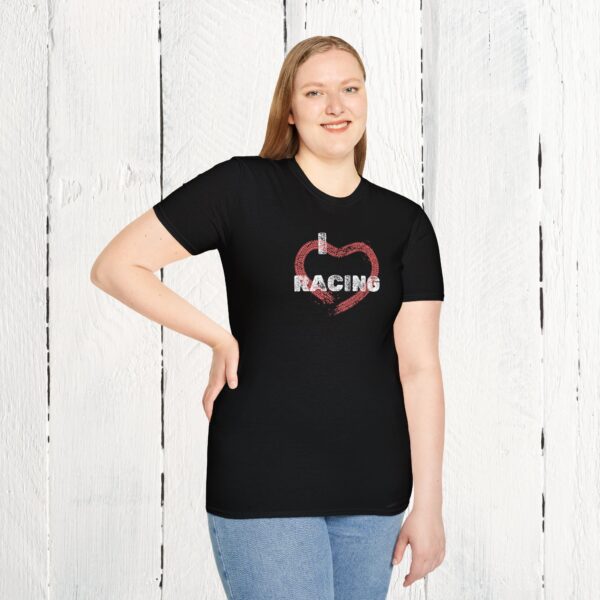 I love racing | Adult Unisex Softstyle T-Shirt - Image 6