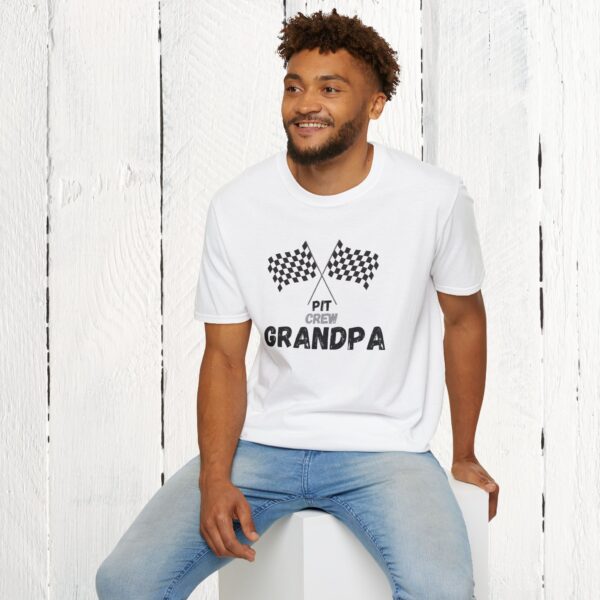 Pit crew grandpa | Unisex Softstyle T-Shirt - Image 7