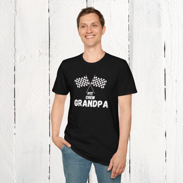 Pit crew grandpa | Unisex Softstyle T-Shirt - Image 4