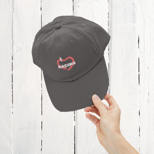 I love racing | Unisex Distressed Cap - Image 12