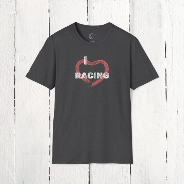 I love racing | Adult Unisex Softstyle T-Shirt - Image 19