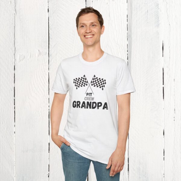 Pit crew grandpa | Unisex Softstyle T-Shirt - Image 8