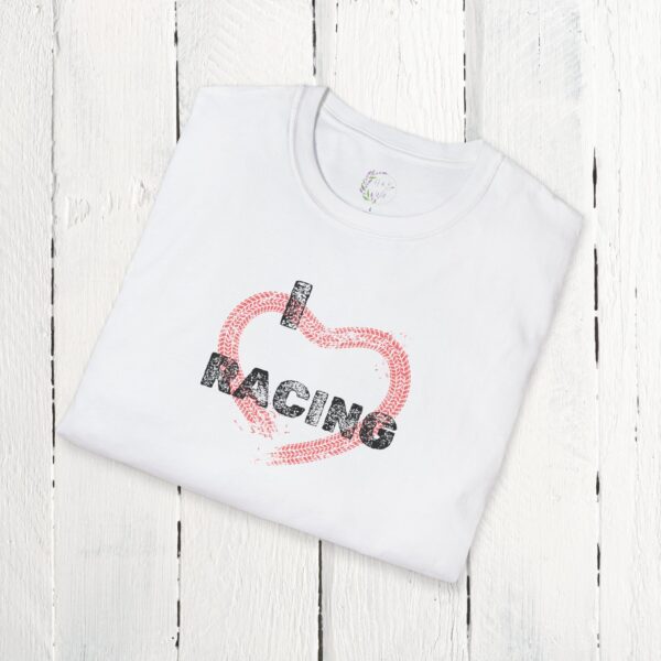 I love racing | Adult Unisex Softstyle T-Shirt - Image 8