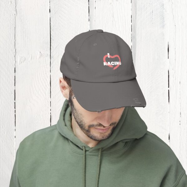 I love racing | Unisex Distressed Cap - Image 13