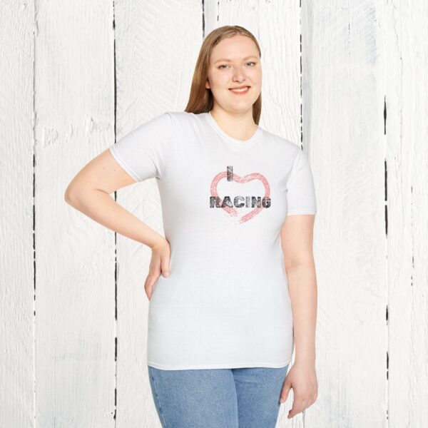 I love racing | Adult Unisex Softstyle T-Shirt - Image 9