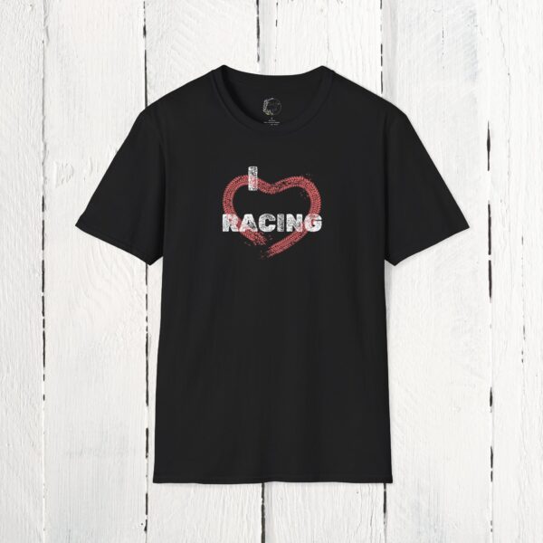 I love racing | Adult Unisex Softstyle T-Shirt - Image 2