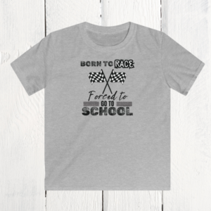 Born to race, forced to go to school | Kids Softstyle Tee