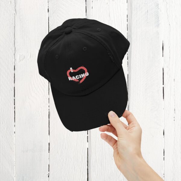 I love racing | Unisex Distressed Cap - Image 5