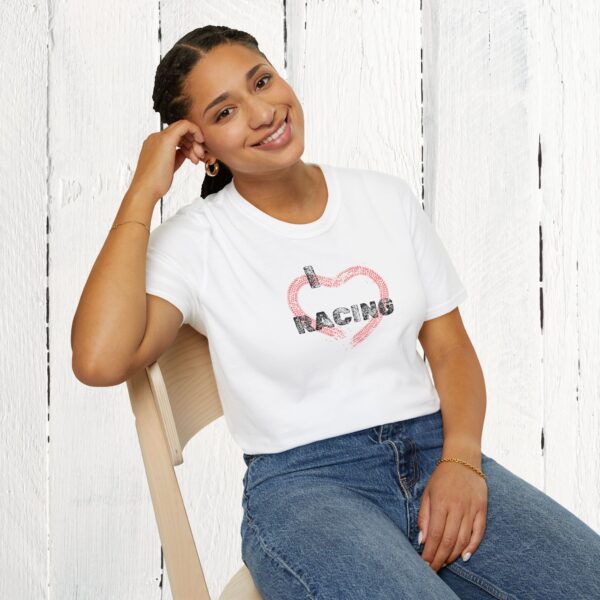 I love racing | Adult Unisex Softstyle T-Shirt - Image 10