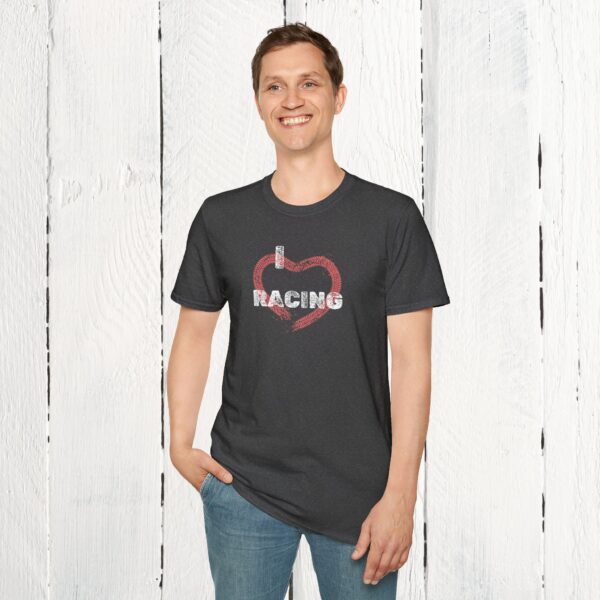 I love racing | Adult Unisex Softstyle T-Shirt - Image 23