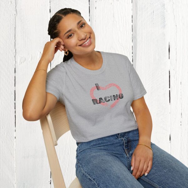 I love racing | Adult Unisex Softstyle T-Shirt - Image 16