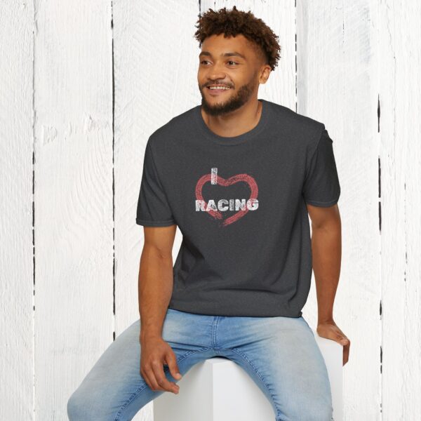 I love racing | Adult Unisex Softstyle T-Shirt - Image 24