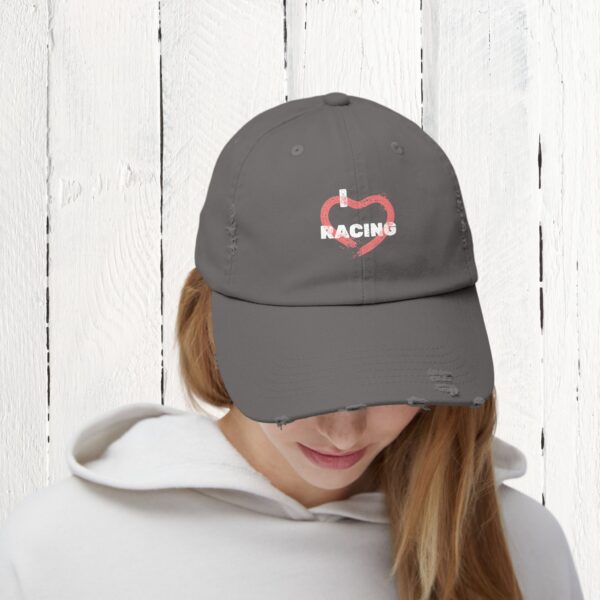 I love racing | Unisex Distressed Cap - Image 11