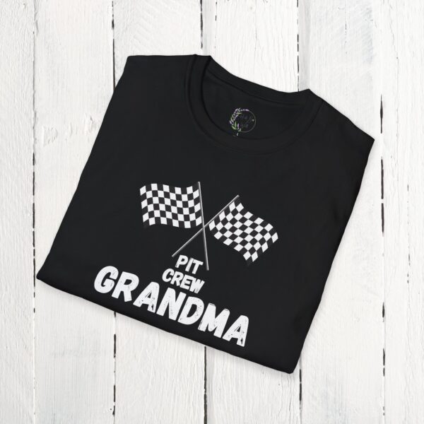 Pit crew grandma | Adult Unisex Softstyle T-Shirt - Image 2