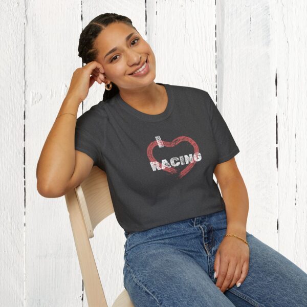 I love racing | Adult Unisex Softstyle T-Shirt - Image 22