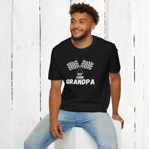 Pit crew grandpa | Unisex Softstyle T-Shirt - Image 3